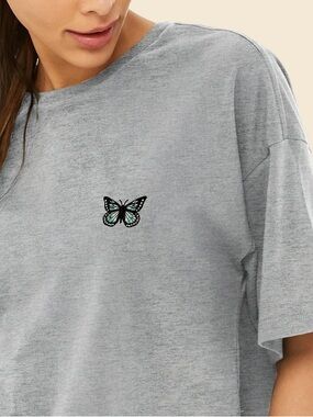 Dalix Butterfly Short Sleeve Classic 100% Cotton Tee Size XL